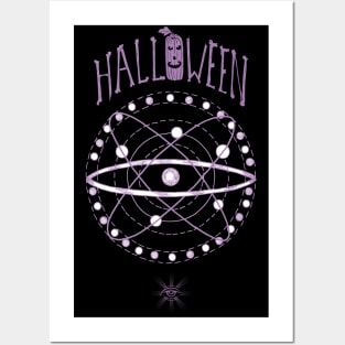 Halloween Kawaii Purple Pentagram Posters and Art